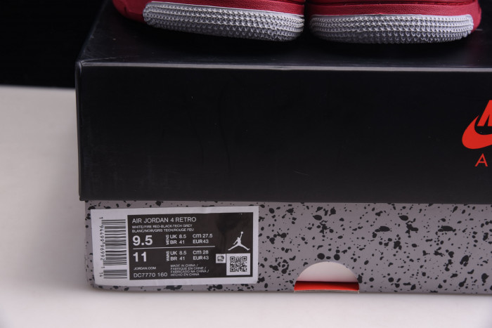 air jordan 4 retro fire red (2020) dc7770-160
