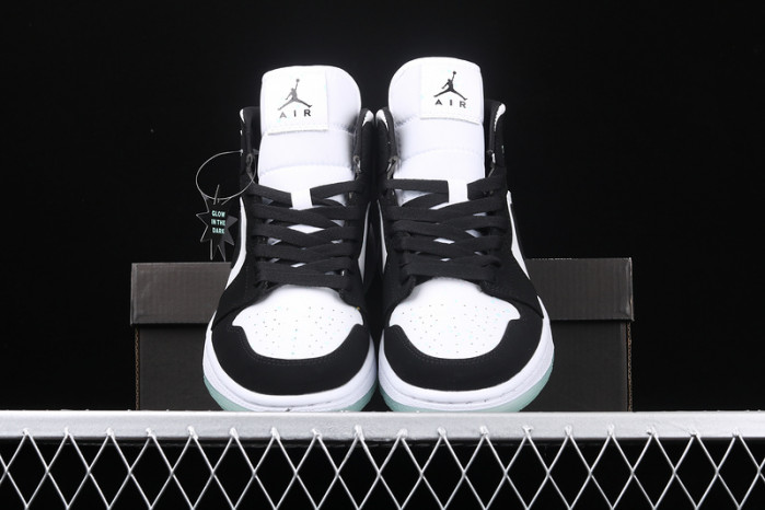 air jordan 1 mid white black teal tint bq6931-103