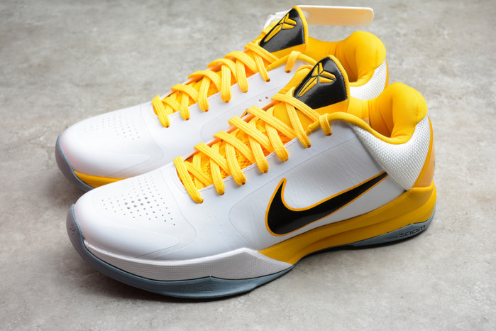 nike zoom kobe v summite white black yellow 386430-104