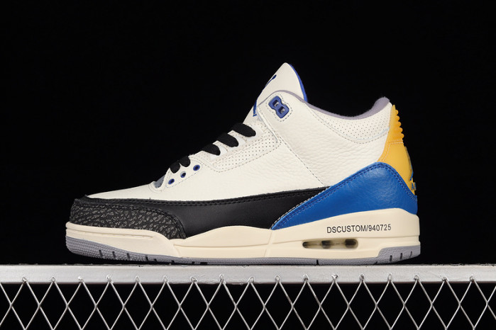 air jordan 3 retro unc white black blue yellow 398614-145