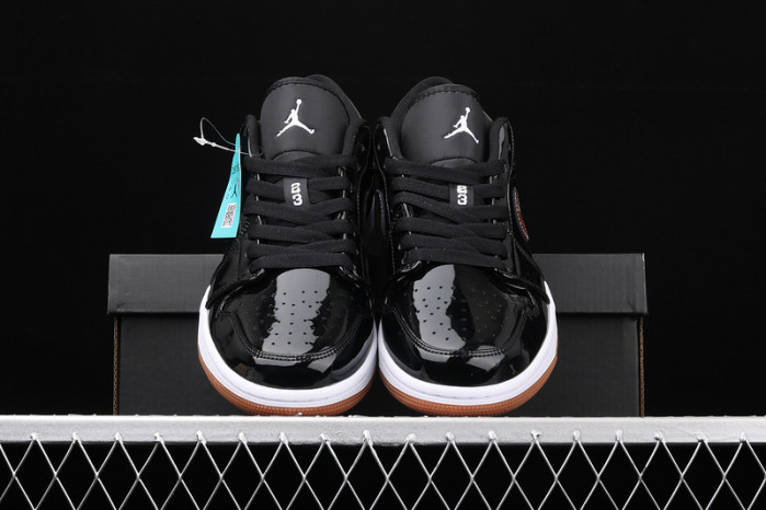 jordan 1 low black gold patent 554723 032