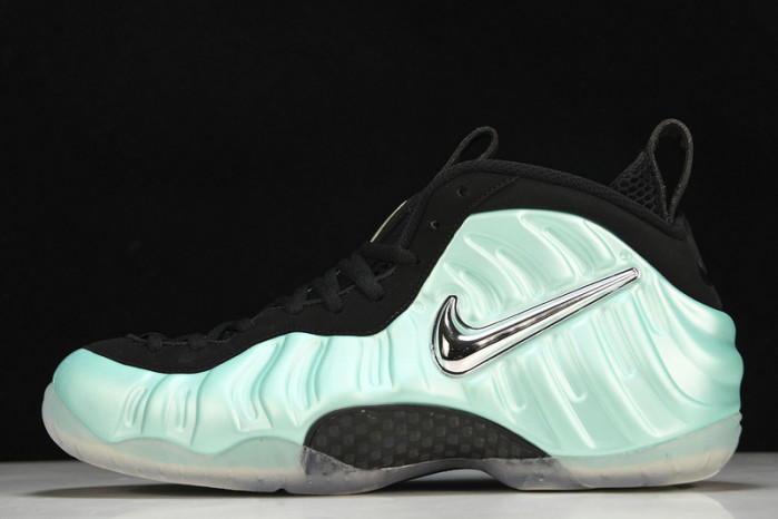 nike air foamposite pro “island green” metallic platinum mens 624041-303