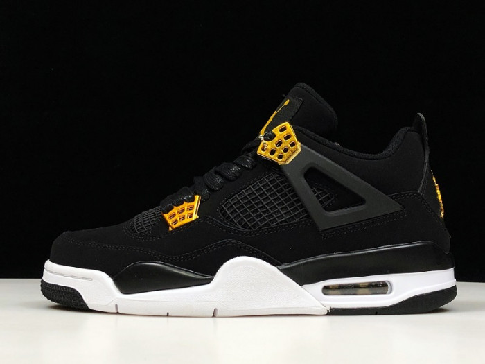 air jordan 4 “royalty” black/metallic gold-white mens 308497-032
