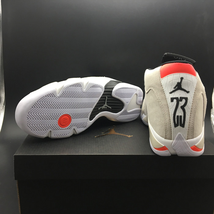AIR JORDAN 14 RETRO "DESERT SAND" BLACK/ WHITE MENS 487471-021