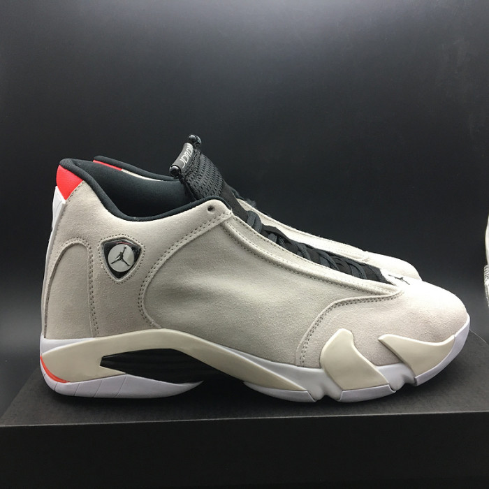 AIR JORDAN 14 RETRO "DESERT SAND" BLACK/ WHITE MENS 487471-021