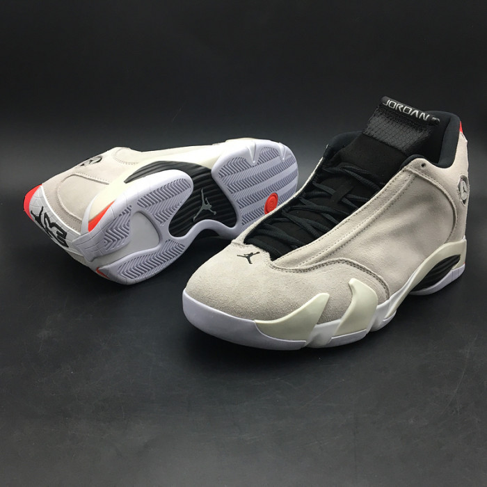 AIR JORDAN 14 RETRO "DESERT SAND" BLACK/ WHITE MENS 487471-021