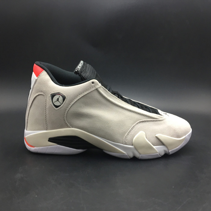 AIR JORDAN 14 RETRO "DESERT SAND" BLACK/ WHITE MENS 487471-021