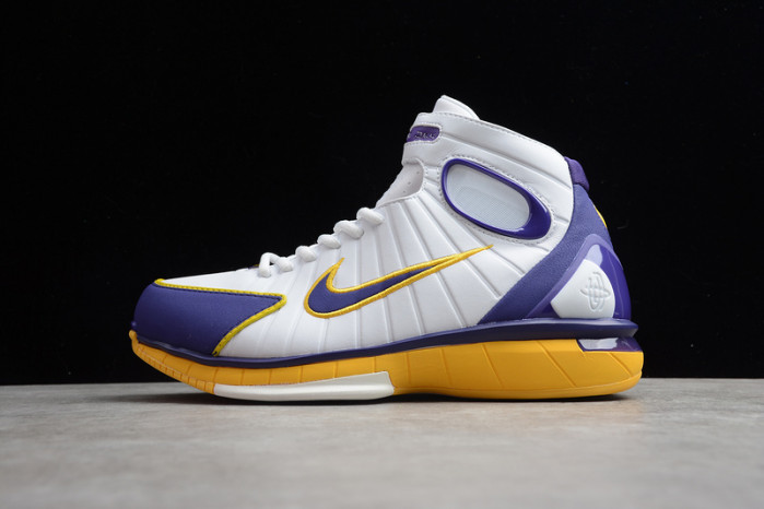 air zoom huarache 2k4 kobe lakers white/purple-yellow 308475-008