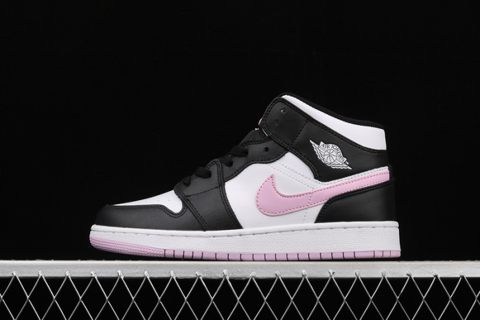 air jordan 1 mid white/light arctic pink-black 555112-103