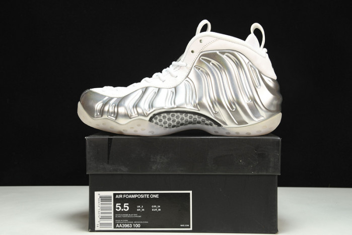 nike air foamposite one Ch*0me white aa3963-100