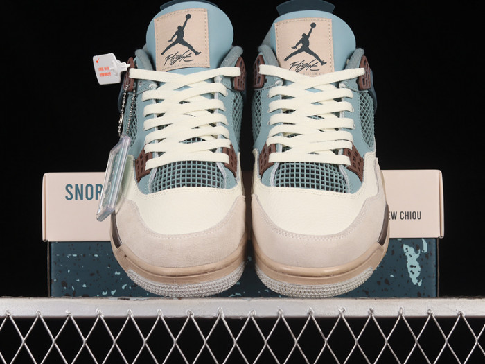 kncw air jordan aj4 retro grey/brown/blue aj4-kncw