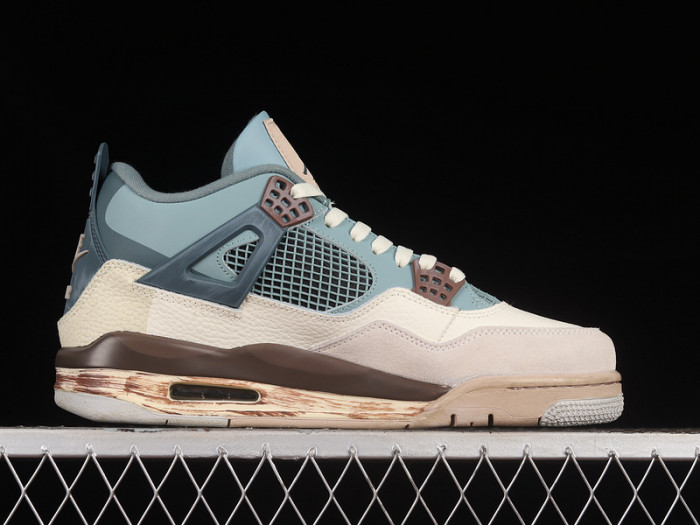 kncw air jordan aj4 retro grey/brown/blue aj4-kncw