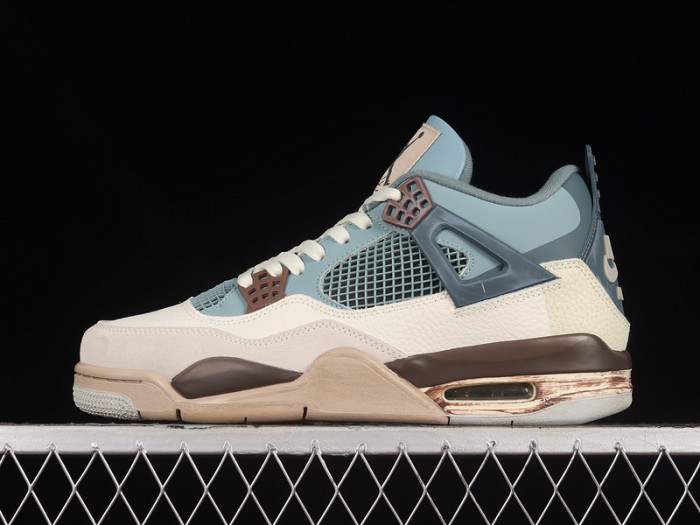 kncw air jordan aj4 retro grey/brown/blue aj4-kncw