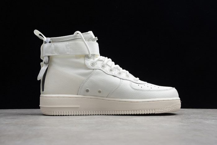 NIKE AIR FORCE 1 MID “TRIPLE IVORY” WHITE - AA6655-100