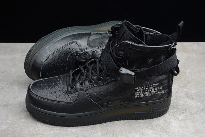 NIKE AIR FORCE 1 MID “TIGER CAMO” BLACK MENS - AA7345-001