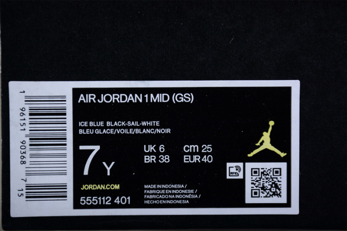 jordan 1 mid ice blue - 555112-401