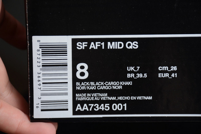 NIKE AIR FORCE 1 MID “TIGER CAMO” BLACK MENS - AA7345-001