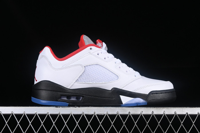 air jordan 5 low white/red/silver/black cu4523-100
