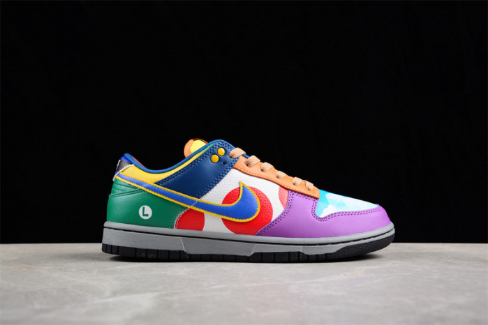 nike dunk low "what the S*per mario" custom dh0952 100