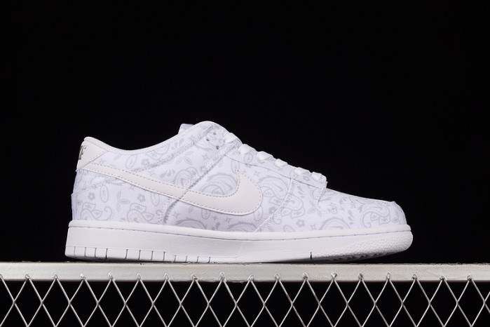 nike dunk low white paisley - dj9955-100