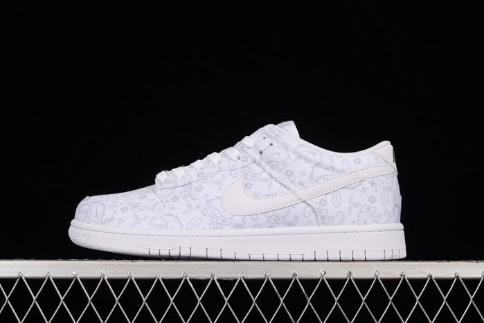 nike dunk low white paisley - dj9955-100
