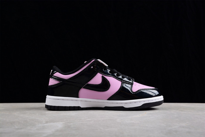 nike dunk low black patent pink dj9955-600