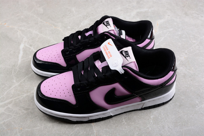 nike dunk low black patent pink dj9955-600