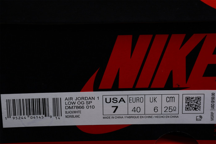 travis scott x air jordan 1 low og black white dm7866 -010