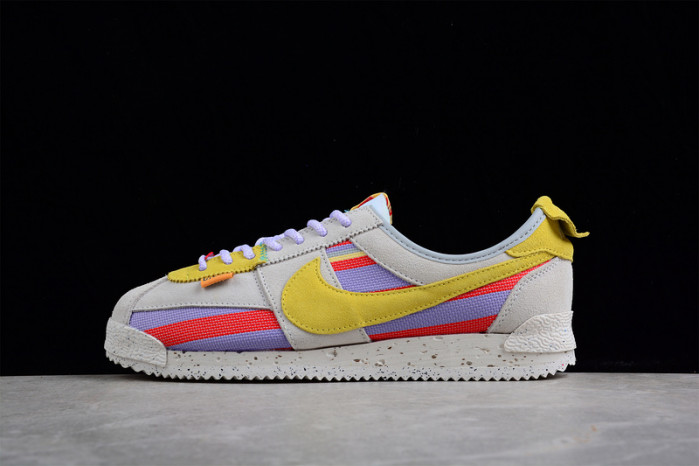 union x nike cortez yellow purple red dr1413-100