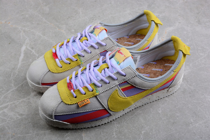 union x nike cortez yellow purple red dr1413-100