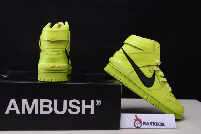 nike dunk high x ambush flash lime - cu7544-300