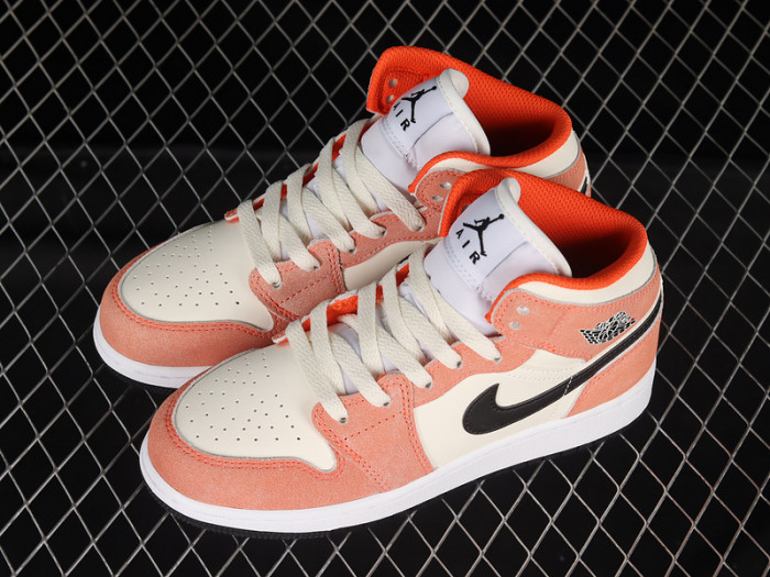 jordan 1 mid se orange suede (gs) - dv1336-800