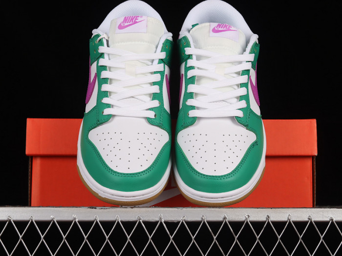 nike dunk low white stadium green fuchsia fd9922-151