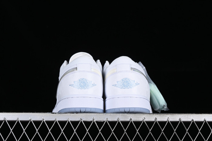 air jordan 1 low white/grey/silver fq9112-100