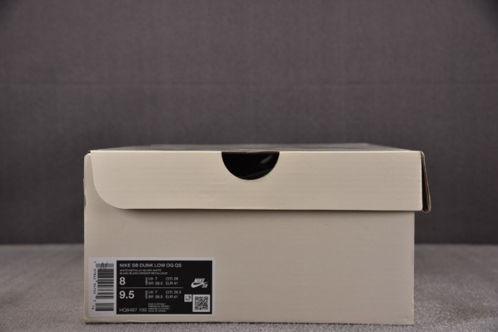 Nike SB Dunk Low White Metallic Silver - HQ8487-100